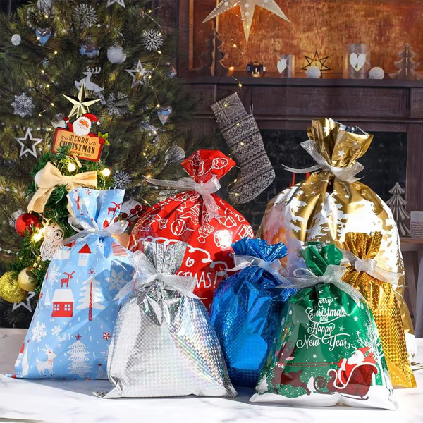 🎄Christmas Sales-Drawstring Christmas Gift Bags (Biodegradable)