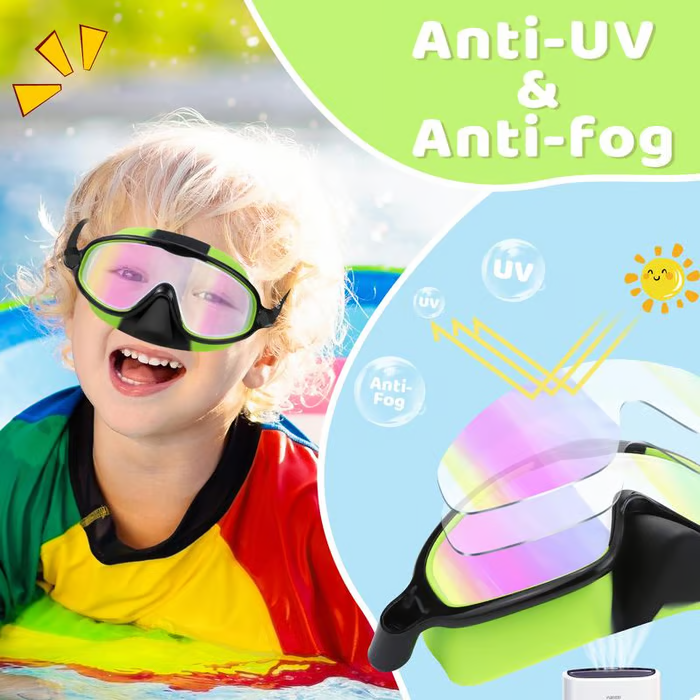 ๐โโ๏ธHD children's large frame waterproof and anti-fog swimming goggles