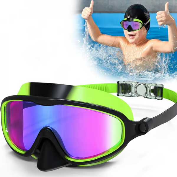 ๐โโ๏ธHD children's large frame waterproof and anti-fog swimming goggles