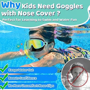 ๐โโ๏ธHD children's large frame waterproof and anti-fog swimming goggles