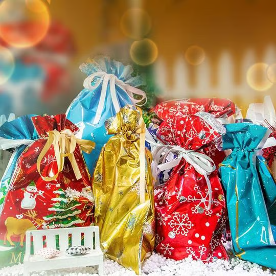 🎄Christmas Sales-Drawstring Christmas Gift Bags (Biodegradable)