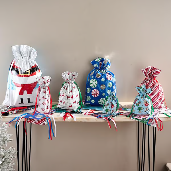 🎄Christmas Sales-Drawstring Christmas Gift Bags (Biodegradable)