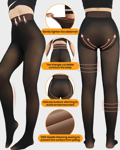 MAGIC VELVET LINED LEGGINGS • CLOSED FOOT (LOOKS LIKE PANTYHOSE)